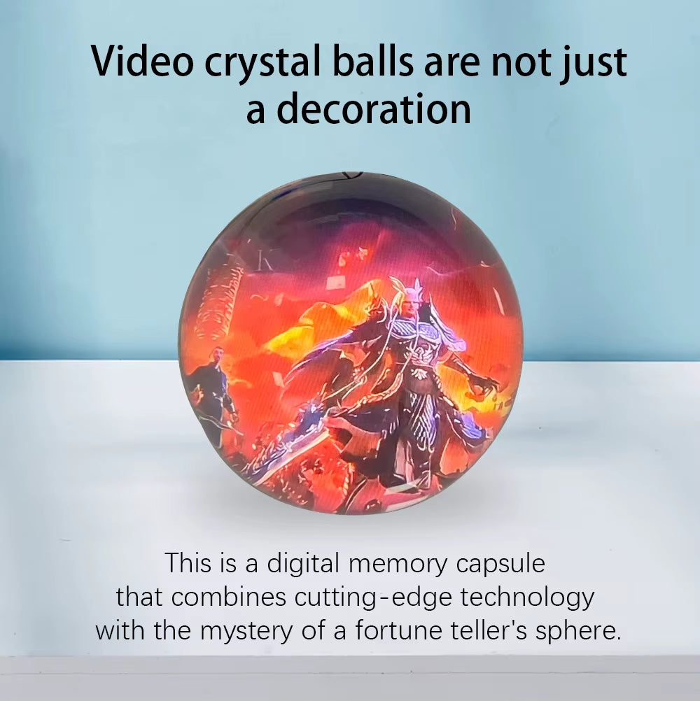 7Cm 3D Crystal Ball DIY Video Playback Display Electronic Ball, Suitable for Display, Family and Friend Gifts, Graduation Gifts