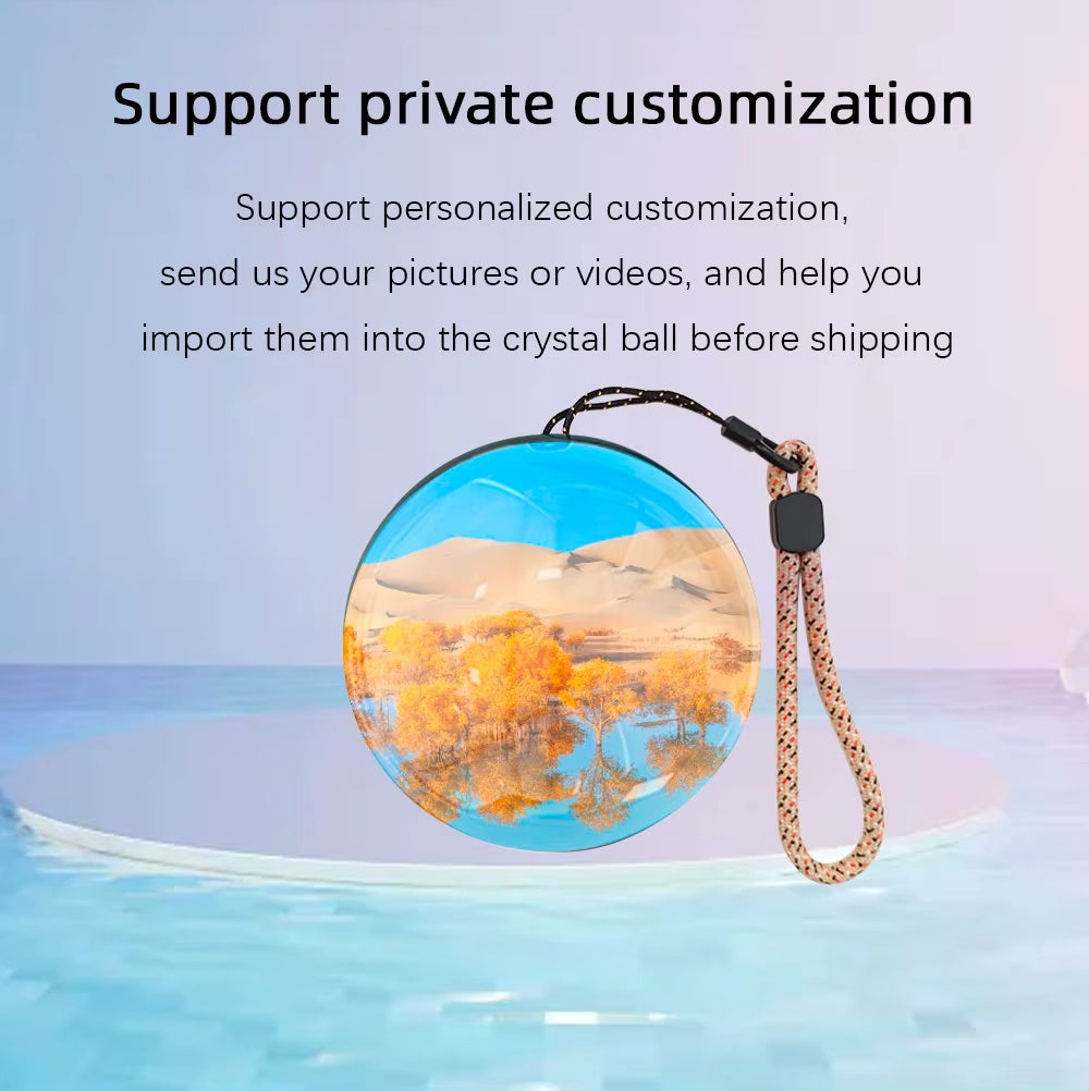 7Cm 3D Crystal Ball DIY Video Playback Display Electronic Ball, Suitable for Display, Family and Friend Gifts, Graduation Gifts