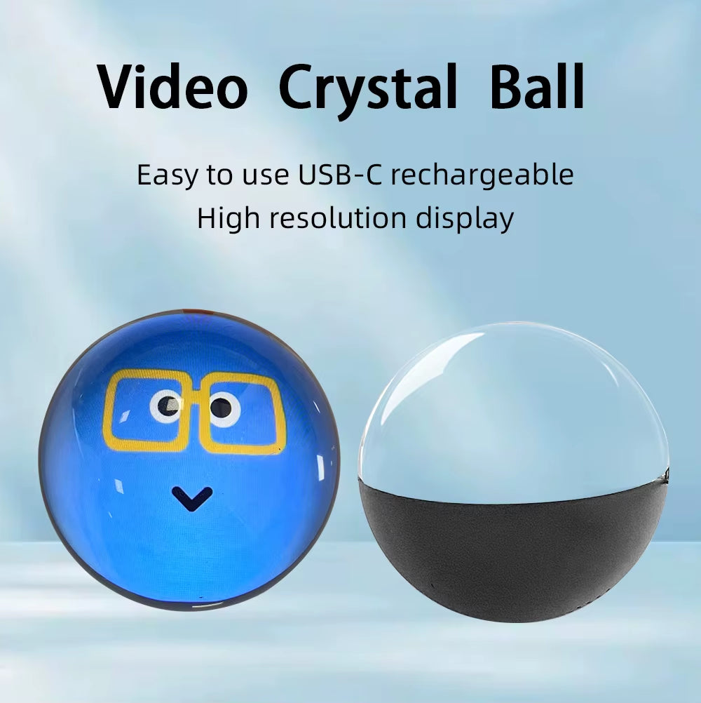 7Cm 3D Crystal Ball DIY Video Playback Display Electronic Ball, Suitable for Display, Family and Friend Gifts, Graduation Gifts