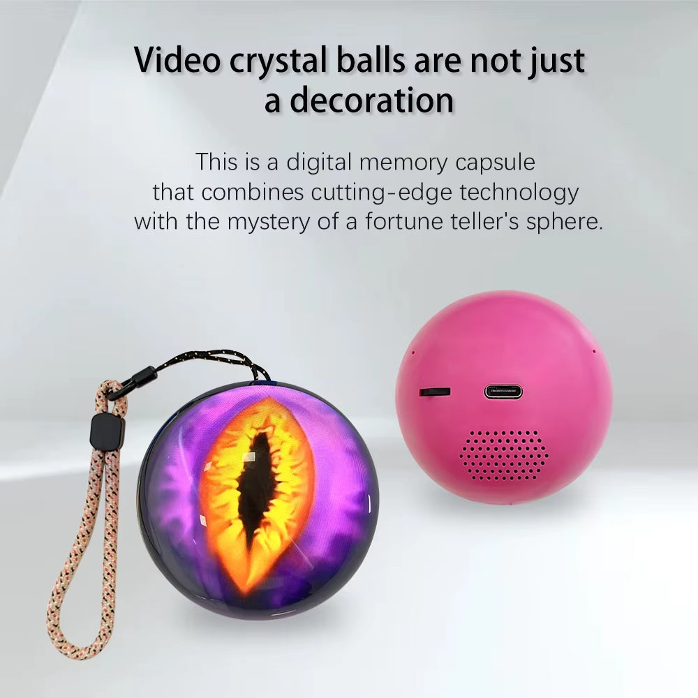 7Cm 3D Crystal Ball DIY Video Playback Display Electronic Ball, Suitable for Display, Family and Friend Gifts, Graduation Gifts