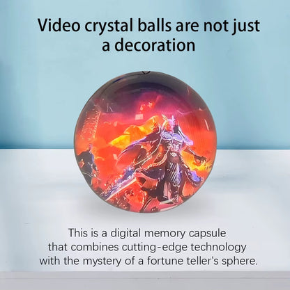 7Cm 3D Crystal Ball DIY Video Playback Display Electronic Ball, Suitable for Display, Family and Friend Gifts, Graduation Gifts