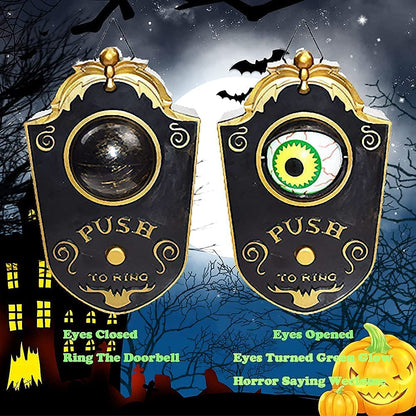Halloween Decorations, Halloween Doorbell, Animated Eyeball with Spooky-Sounds, Halloween Decor with Lightup Eyeball,Trick or Treat Event for Kids, for Haunted House Halloween Party